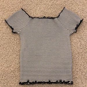 Zara off the shoulder stretch shirt